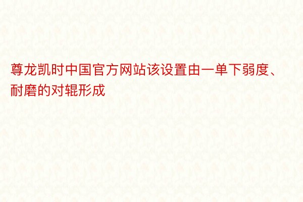 尊龙凯时中国官方网站该设置由一单下弱度、耐磨的对辊形成