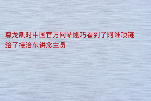 尊龙凯时中国官方网站刚巧看到了阿谁项链给了接洽东讲念主员